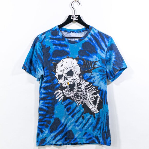 NIKE Skeleton Tie Dye Basketball T-Shirt Small Y2K Streetwear Skater - Picture 1 of 11
